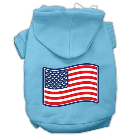 Paws and Stripes Screen Print Pet Hoodies Baby Blue M (12)