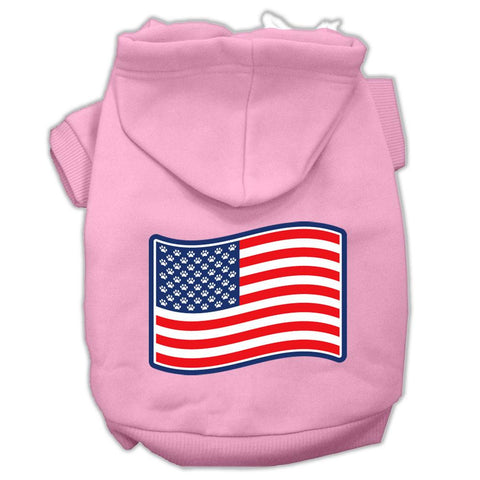 Paws and Stripes Screen Print Pet Hoodies Light Pink Size XXL (18)