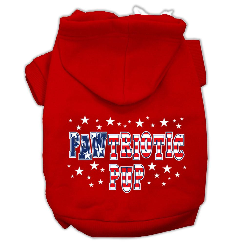 Pawtriotic Pup Screen Print Pet Hoodies Red Size M (12)