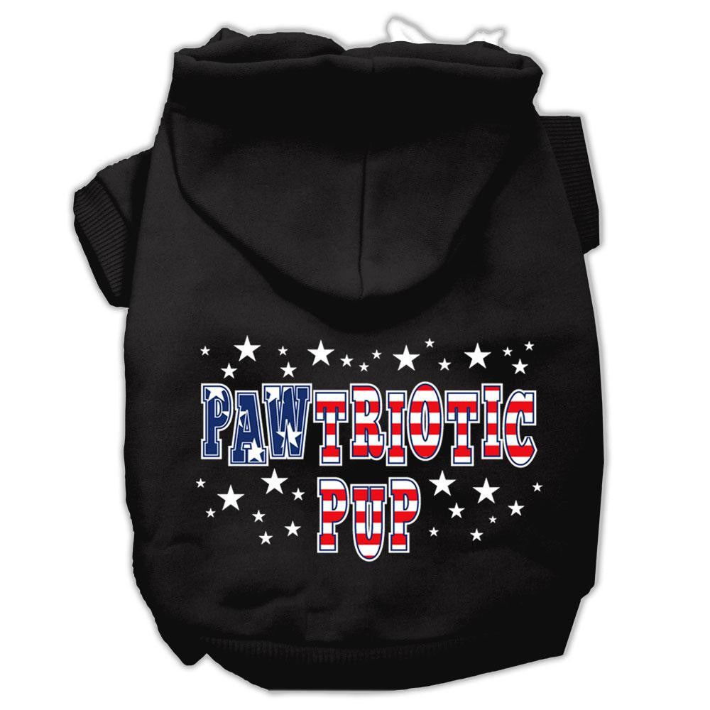 Pawtriotic Pup Screen Print Pet Hoodies Black Size XS (8)