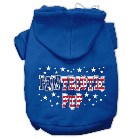 Pawtriotic Pup Screen Print Pet Hoodies Blue Size XS (8)