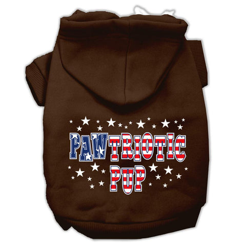 Pawtriotic Pup Screen Print Pet Hoodies Brown Size XXL (18)