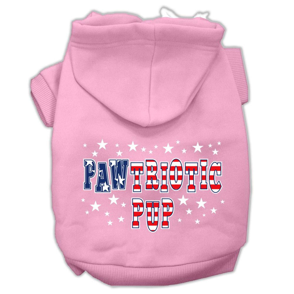 Pawtriotic Pup Screen Print Pet Hoodies Light Pink XXXL(20)