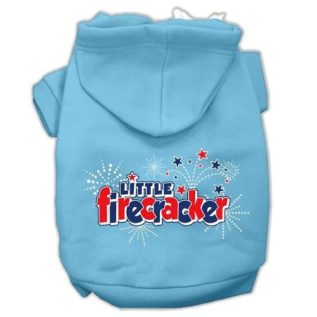 Little Firecracker Screen Print Pet Hoodies Baby Blue M (12)