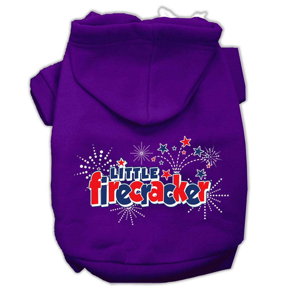 Little Firecracker Screen Print Pet Hoodies Purple Size XS (8)