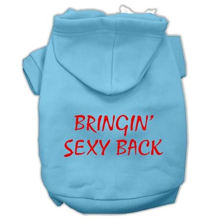 Bringin' Sexy Back Screen Print Pet Hoodies Baby Blue Size XXXL (20)