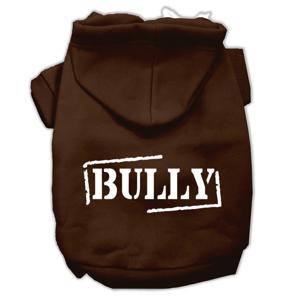 Bully Screen Printed Pet Hoodies Brown Size Sm (10)