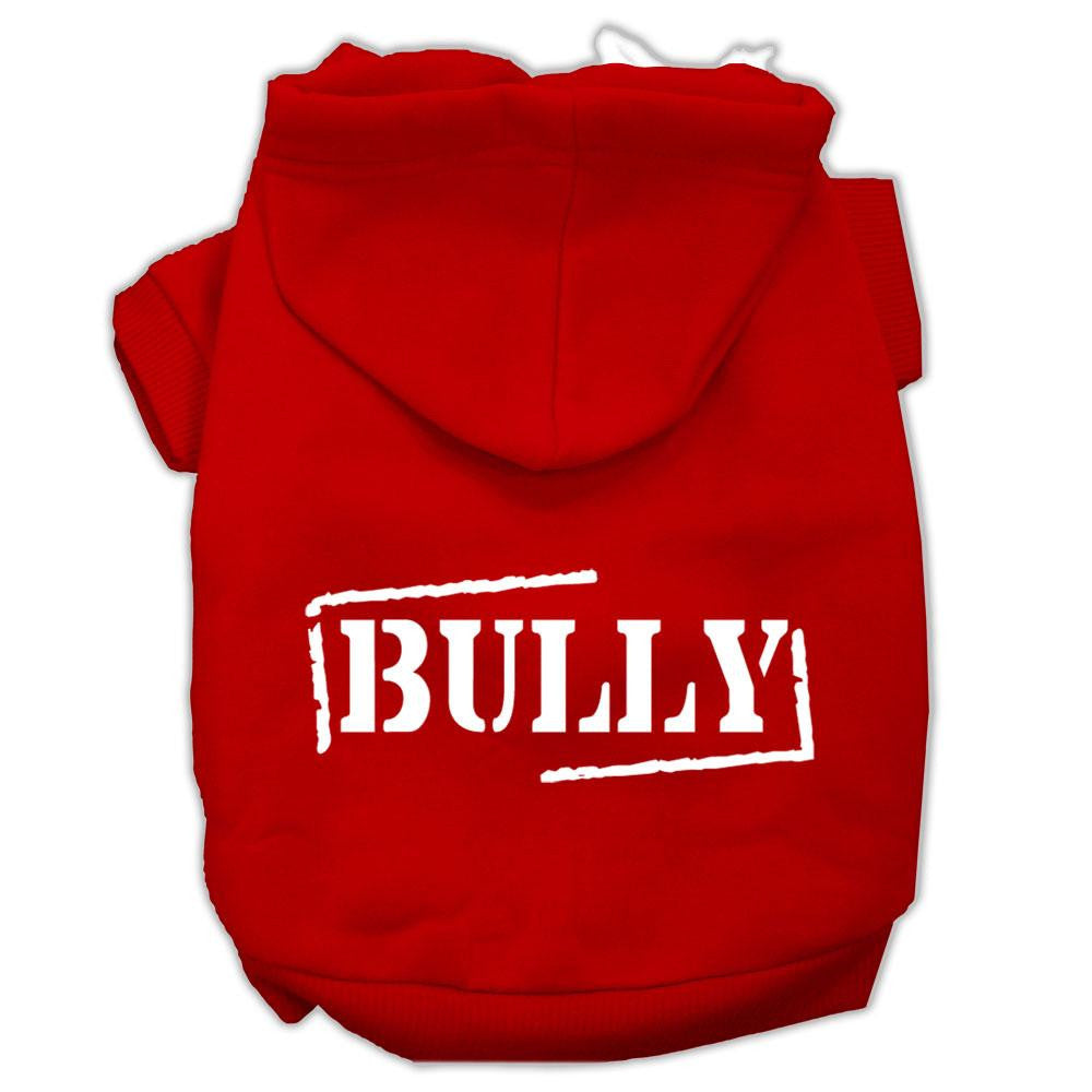 Bully Screen Printed Pet Hoodies Red Size Sm (10)