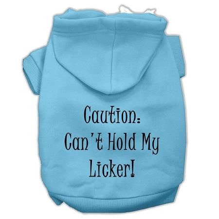 Can't Hold My Licker Screen Print Pet Hoodies Baby Blue Size XXL (18)