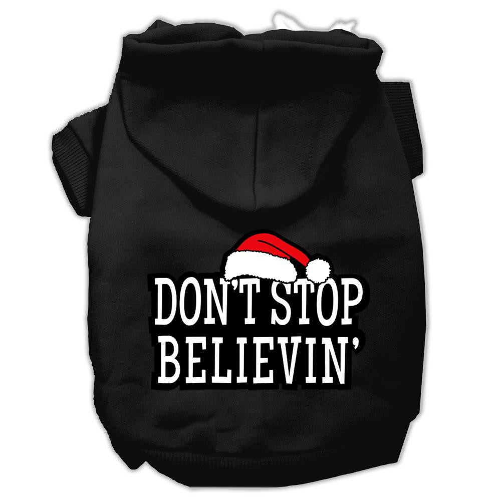 Don't Stop Believin' Screenprint Pet Hoodies Black Size L (14)