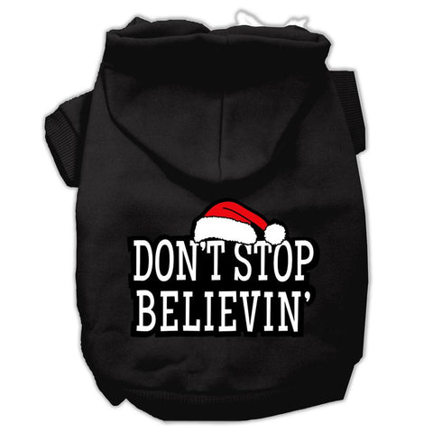 Don't Stop Believin' Screenprint Pet Hoodies Black Size XS (8)