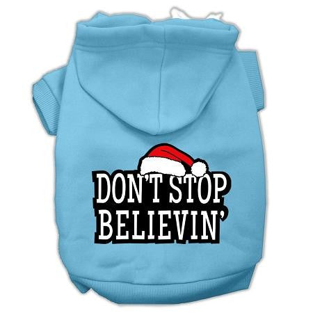 Don't Stop Believin' Screenprint Pet Hoodies Baby Blue Size XXXL (20)