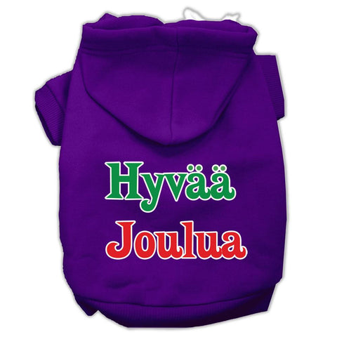 Hyvaa Joulua Screen Print Pet Hoodies Purple L (14)