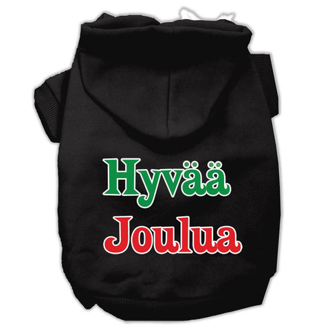 Hyvaa Joulua Screen Print Pet Hoodies Black M (12)