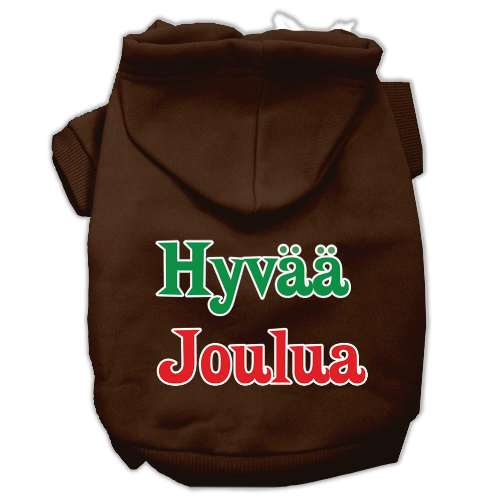 Hyvaa Joulua Screen Print Pet Hoodies Brown XL (16)