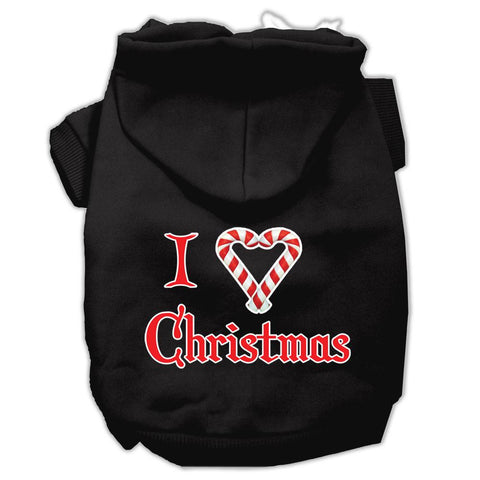 I Heart Christmas Screen Print Pet Hoodies Black Size Lg (14)