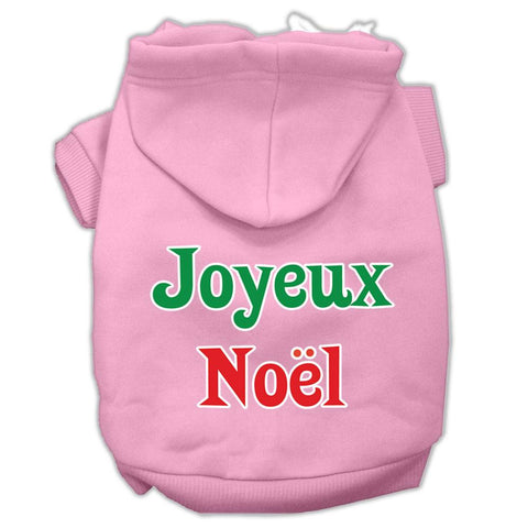 Joyeux Noel Screen Print Pet Hoodies Light Pink XL (16)