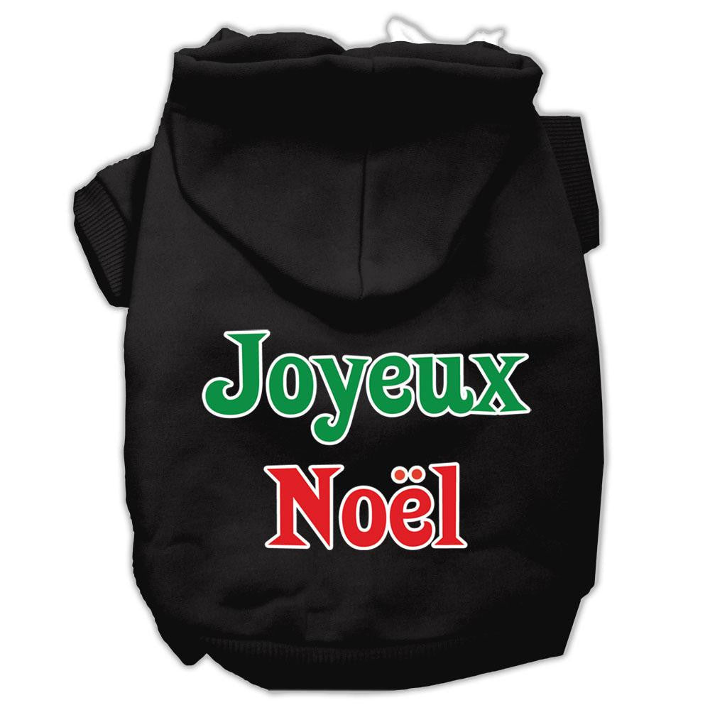 Joyeux Noel Screen Print Pet Hoodies Black XS (8)