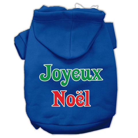 Joyeux Noel Screen Print Pet Hoodies Blue XS (8)