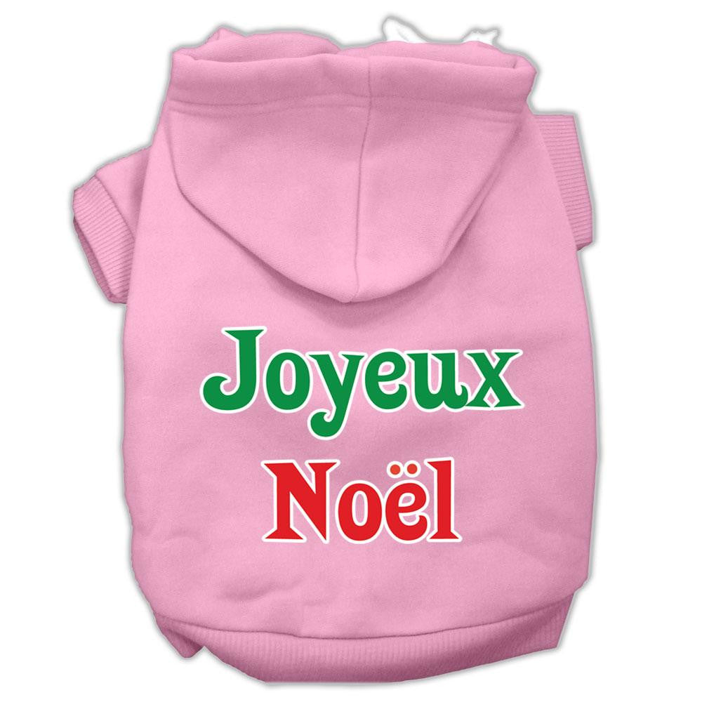 Joyeux Noel Screen Print Pet Hoodies Light Pink XXL (18)