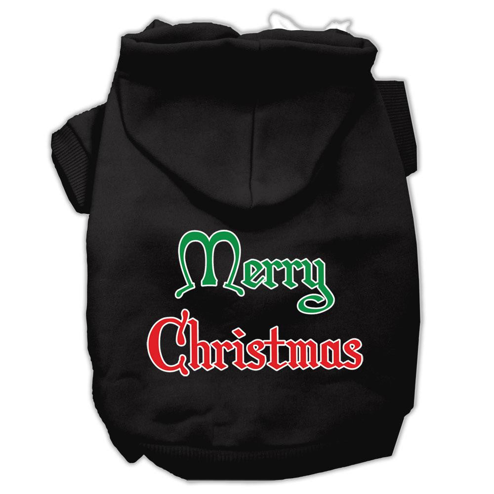 Merry Christmas Screen Print Pet Hoodies Black Size Med (12)