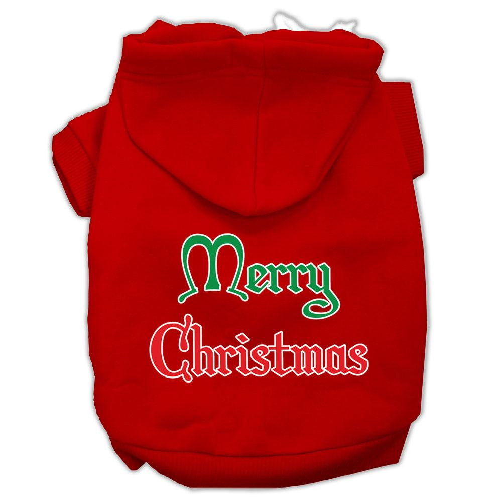 Merry Christmas Screen Print Pet Hoodies Red Size XXXL (20)