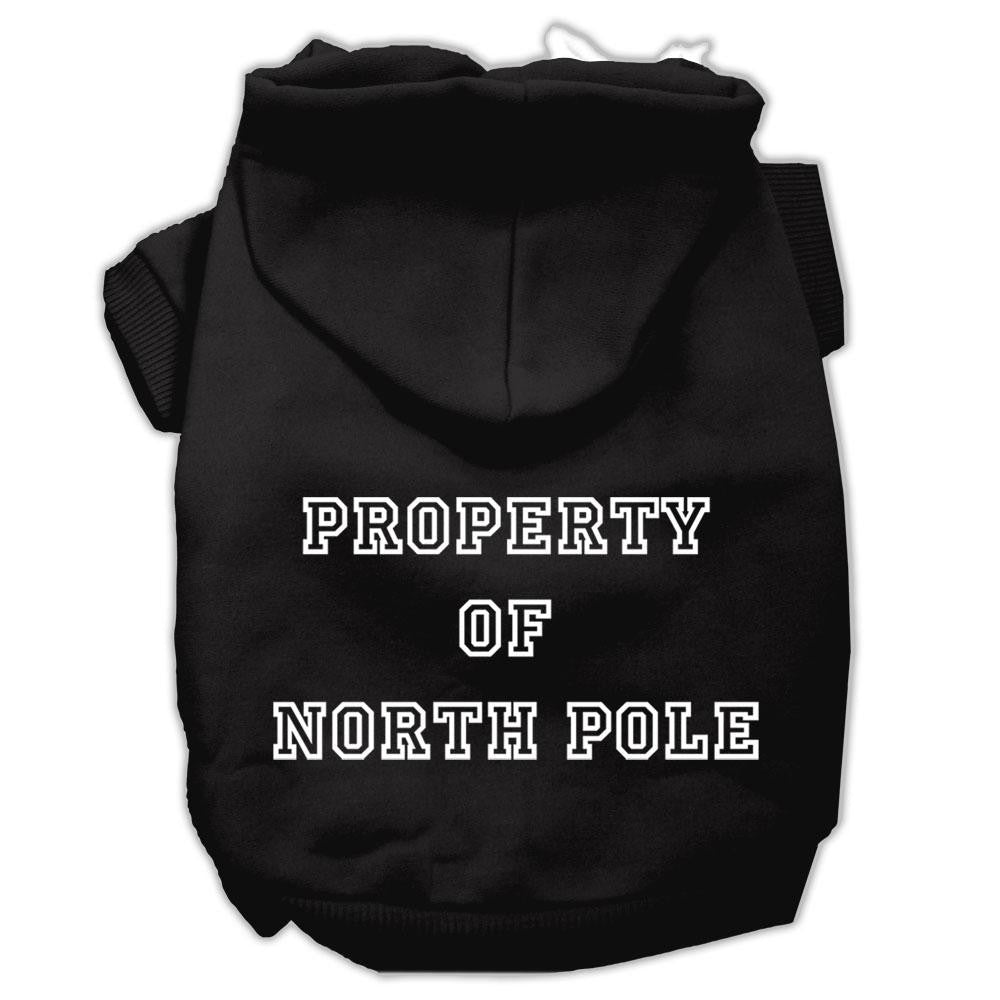 Property of North Pole Screen Print Pet Hoodies Black Size L (14)