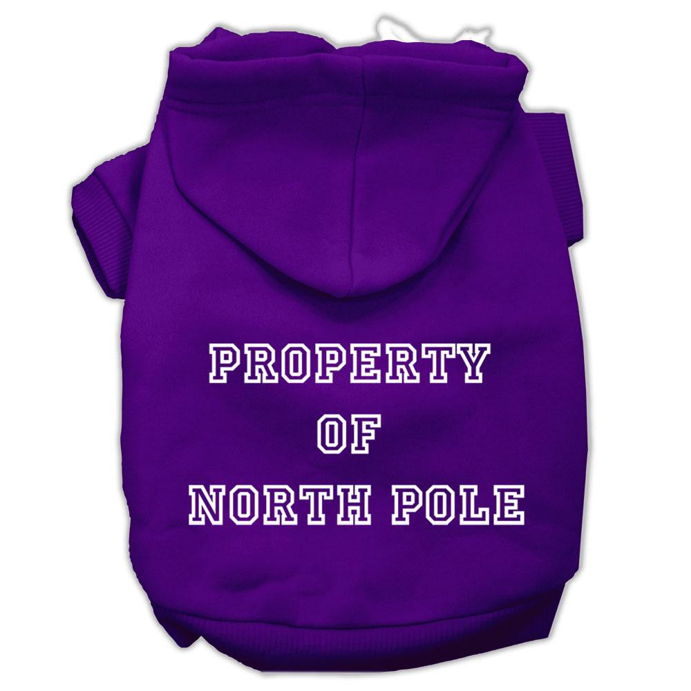 Property of North Pole Screen Print Pet Hoodies Purple Size L (14)