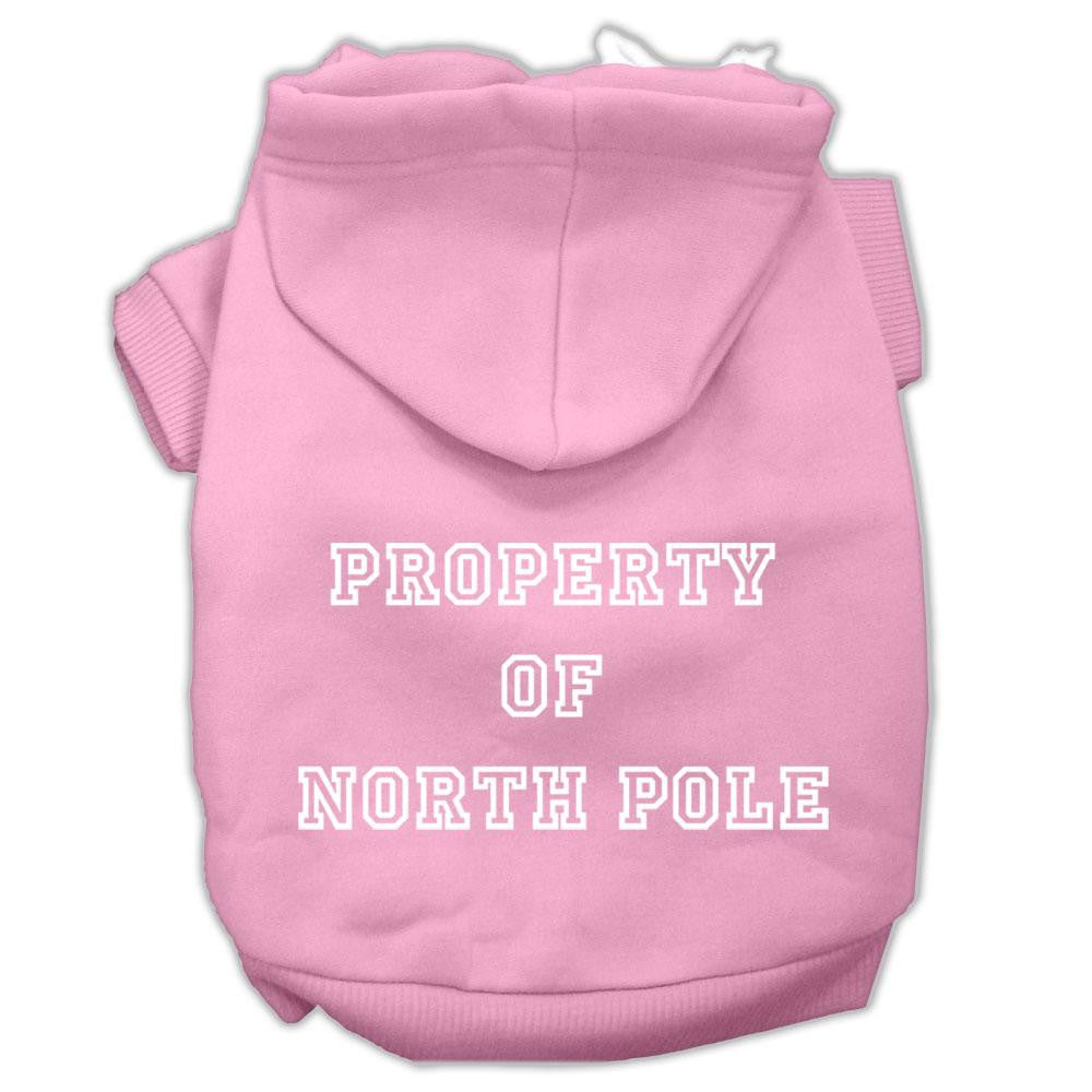 Property of North Pole Screen Print Pet Hoodies Pink Size XXL (18)