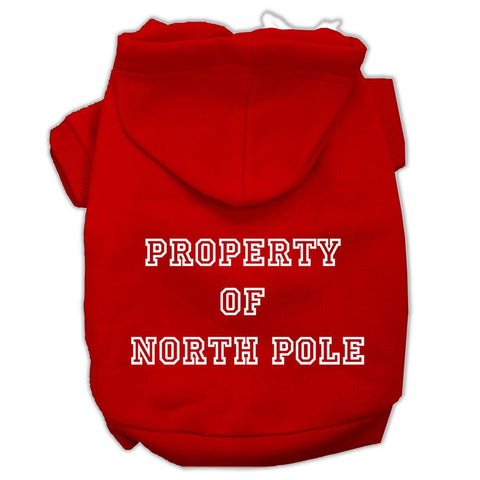 Property of North Pole Screen Print Pet Hoodies Red Size XXL (18)