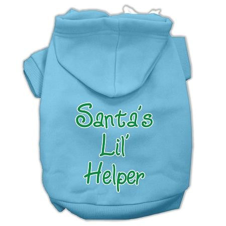 Santa's Lil' Helper Screen Print Pet Hoodies Baby Blue Size XXXL (20)