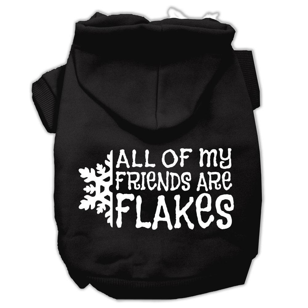 All my friends are Flakes Screen Print Pet Hoodies Black Size L (14)