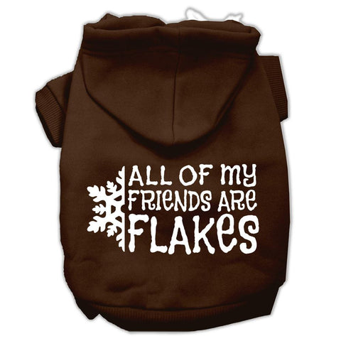 All my friends are Flakes Screen Print Pet Hoodies Brown Size L (14)