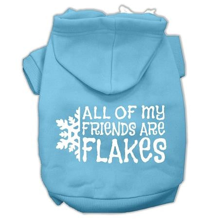 All my friends are Flakes Screen Print Pet Hoodies Baby Blue Size XL (16)