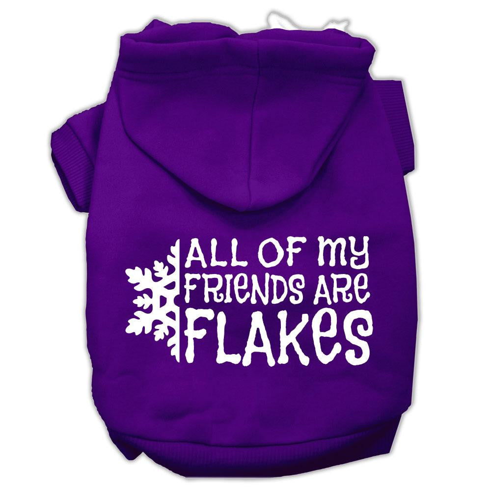 All my friends are Flakes Screen Print Pet Hoodies Purple Size XL (16)