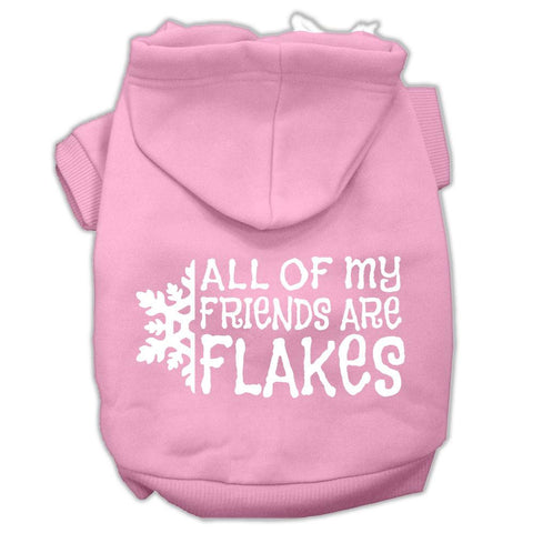 All my friends are Flakes Screen Print Pet Hoodies Light Pink Size XXL (18)