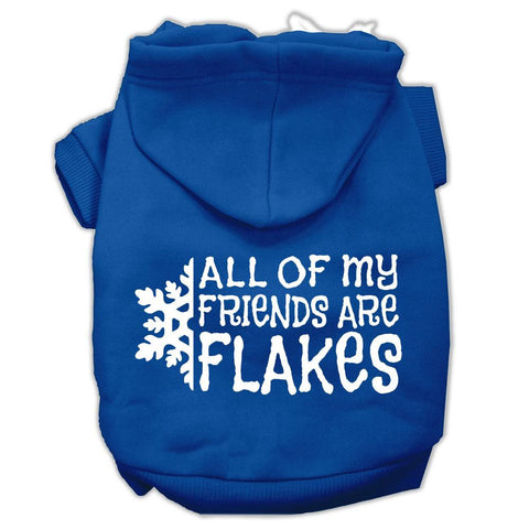 All my Friends are Flakes Screen Print Pet Hoodies Blue Size XXXL (20)