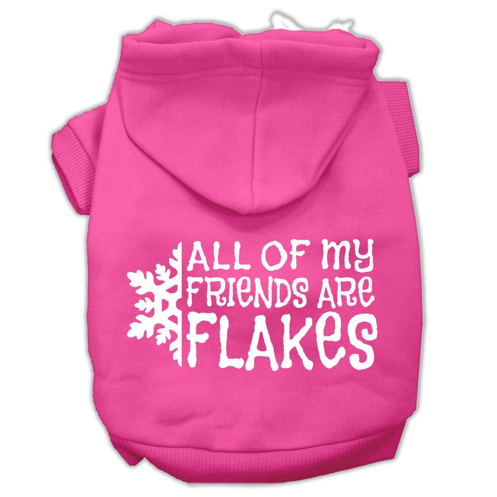 All my friends are Flakes Screen Print Pet Hoodies Bright Pink Size XXXL(20)