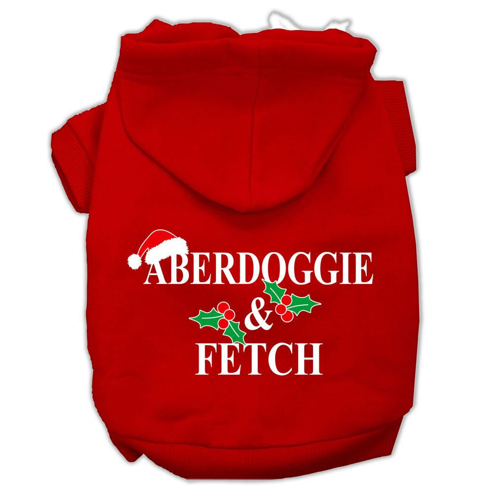 Aberdoggie Christmas Screen Print Pet Hoodies Red Size L (14)