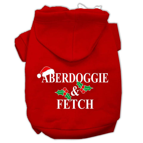 Aberdoggie Christmas Screen Print Pet Hoodies Red Size L (14)