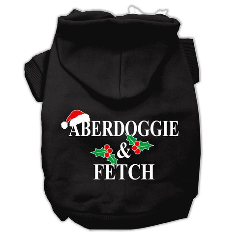 Aberdoggie Christmas Screen Print Pet Hoodies Black Size M (12)