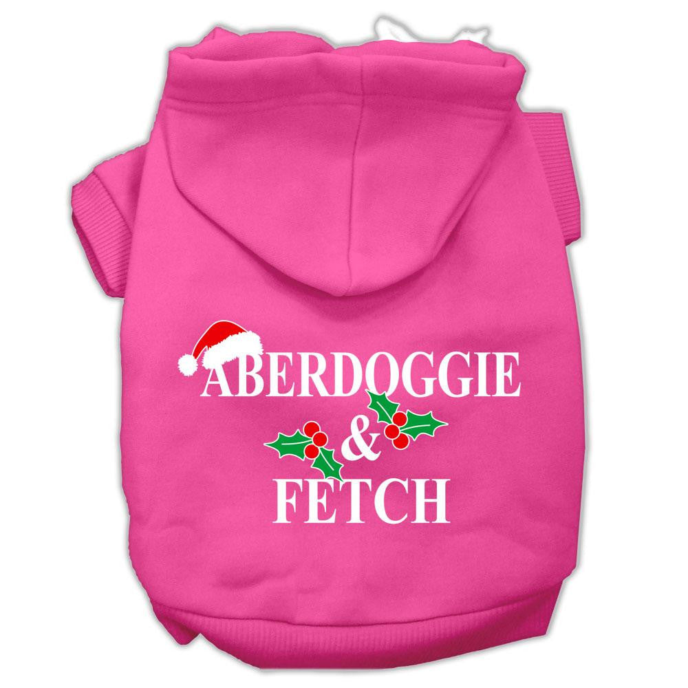 Aberdoggie Christmas Screen Print Pet Hoodies Bright Pink Size XXL (18)