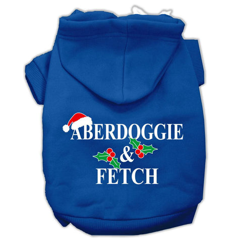 Aberdoggie Christmas Screen Print Pet Hoodies Blue Size XXXL(20)