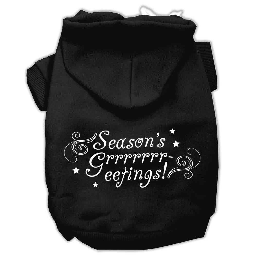 Seasons Greetings Screen Print Pet Hoodies Black Size L (14)