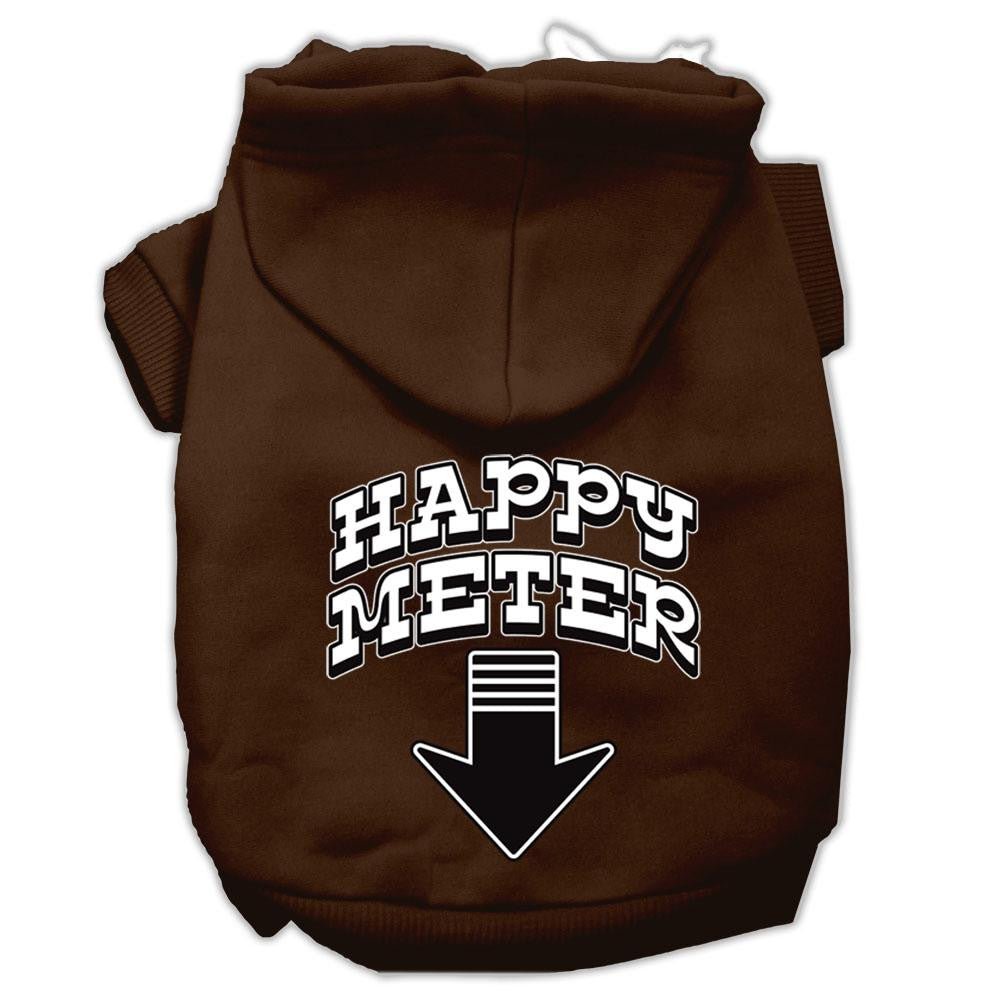 Happy Meter Screen Printed Dog Pet Hoodies Brown Size XS (8)