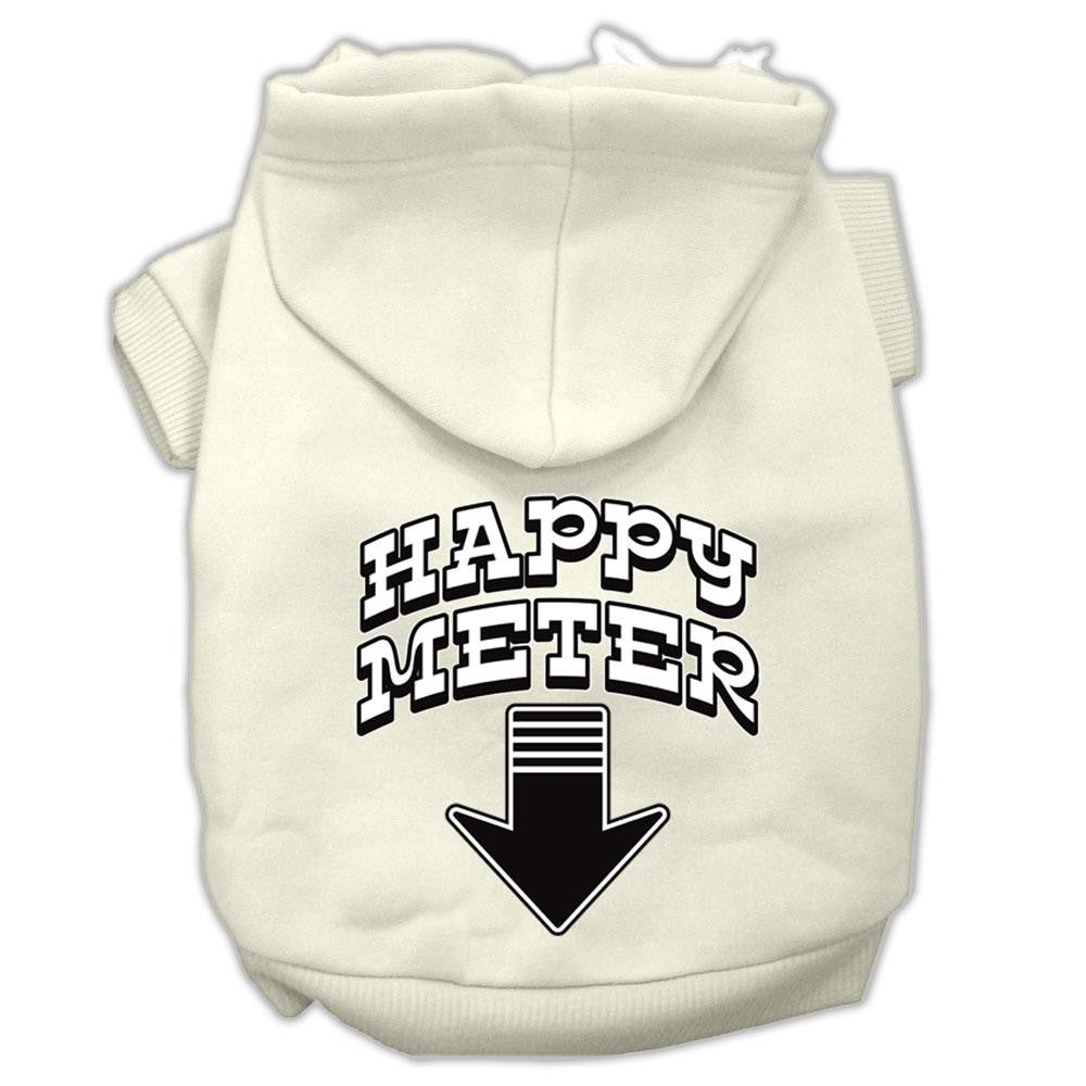 Happy Meter Screen Printed Dog Pet Hoodies Cream Size XS (8)