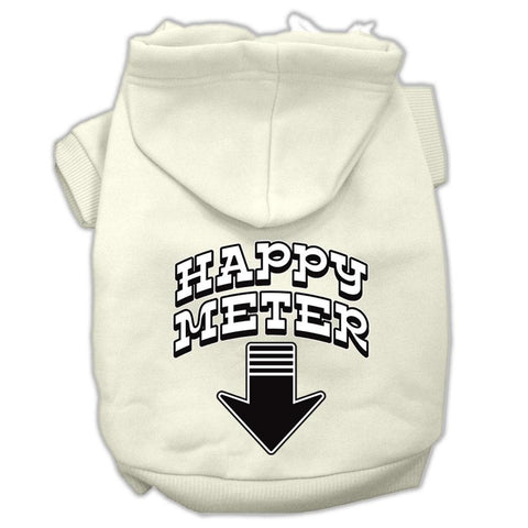 Happy Meter Screen Printed Dog Pet Hoodies Cream Size XXXL (20)