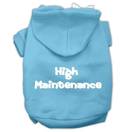 High Maintenance Screen Print Pet Hoodies Baby Blue M (12)