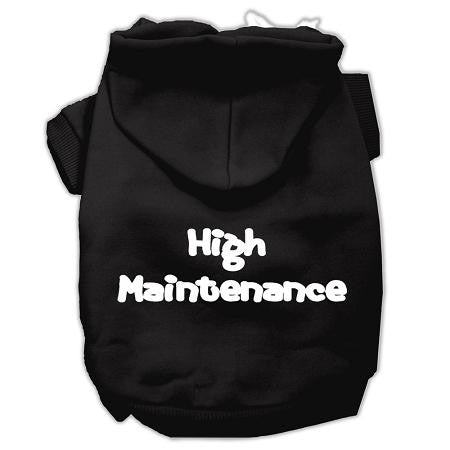 High Maintenance Screen Print Pet Hoodies Black XL (16)