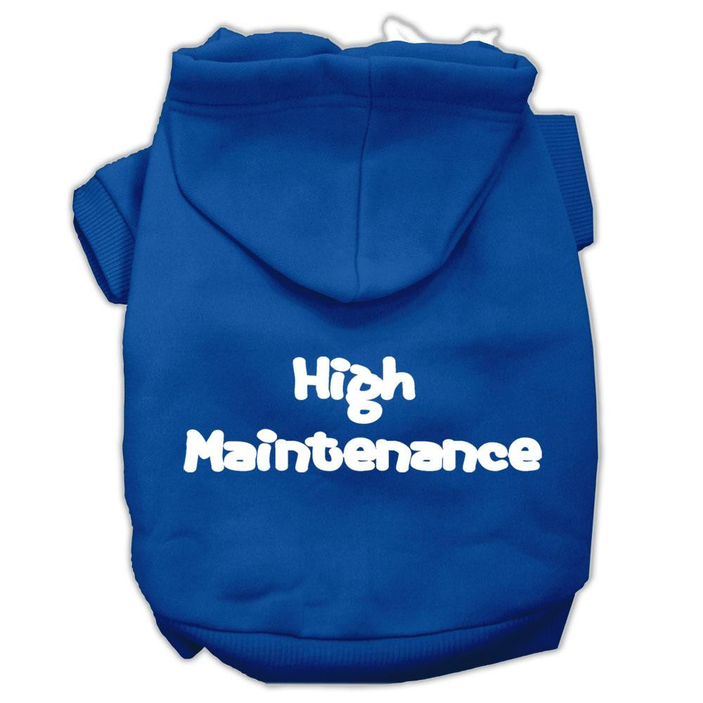 High Maintenance Screen Print Pet Hoodies Blue XL (16)